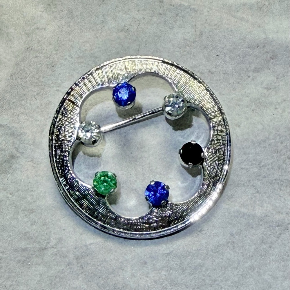 Anson sterling silver rhinestone brooch